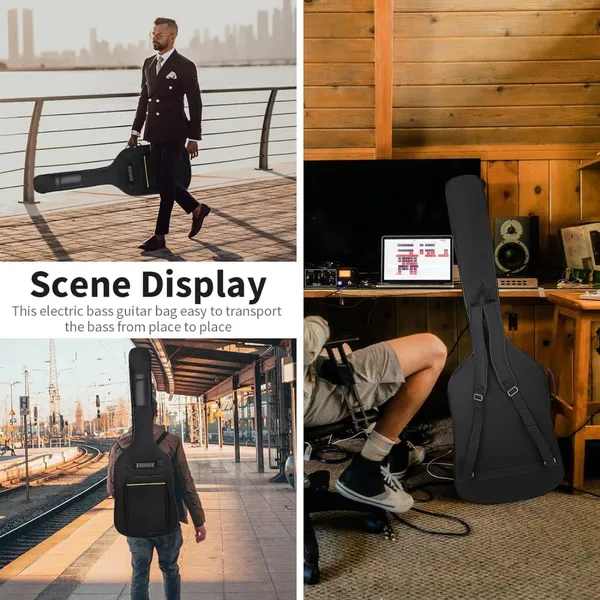 Bass Guitar Bag 7mm Padding Waterproof Electric Bass Case(Black) photo-3