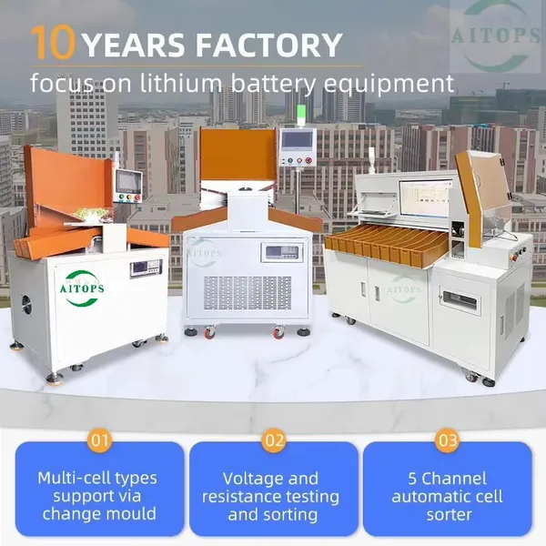 5 CHANNEL CYLINDRICAL BATTERY UNIVERSAL SORTING MACHINE for 18650,21700, 26650, 32650 photo-3