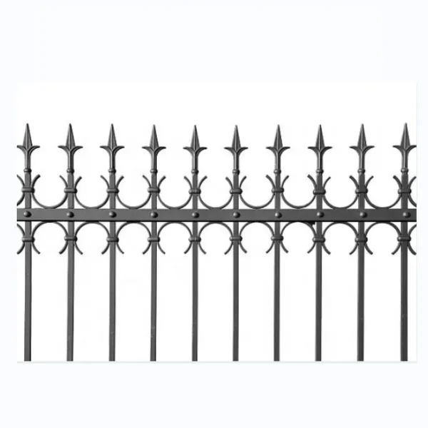 Wholesale 6ftx8ft Garden Black Metal Fences Powder Coated Anti Rust Galvanized Steel Fence Prices photo-3