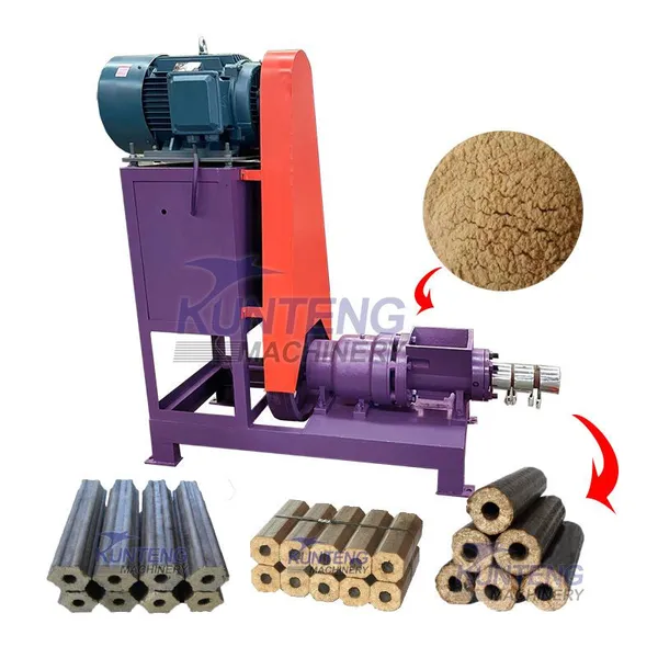 Small Screw Press Extruder Automatic Cocopeat Soybean Husk Grass Fuel Charcoal Making Briquettes EPC