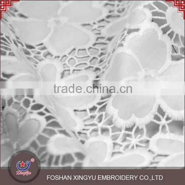 Economical Custom Design Wholesale Qmilch Embroidery White Lace Fabric Tops for Women photo-2