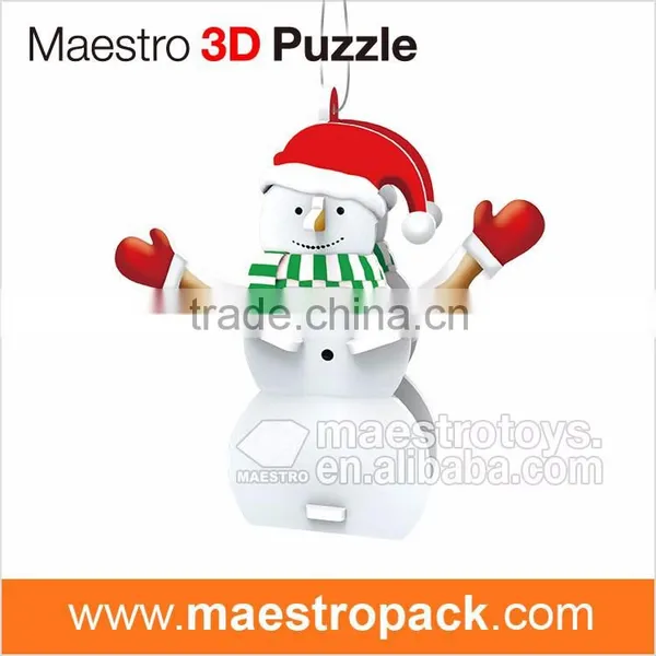 8PCS New Year Ornament 3d Puzzle Snowman