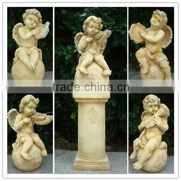 Garden Little Violinist Boy Angel Statue photo-4