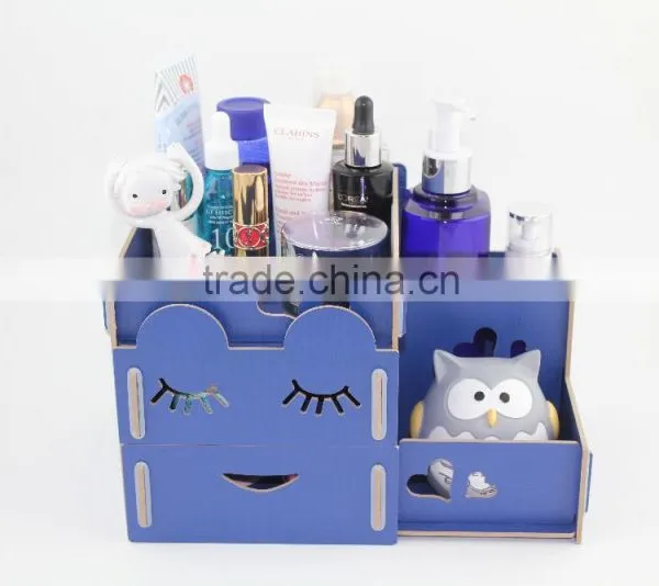 Wooden Container Case cute Desktop Organizer