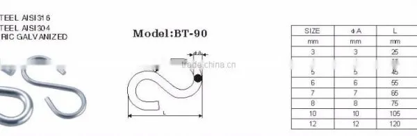 Factory Supply Best Sale BT-90 Stainless Steel S Hook With Competitve Price photo-5