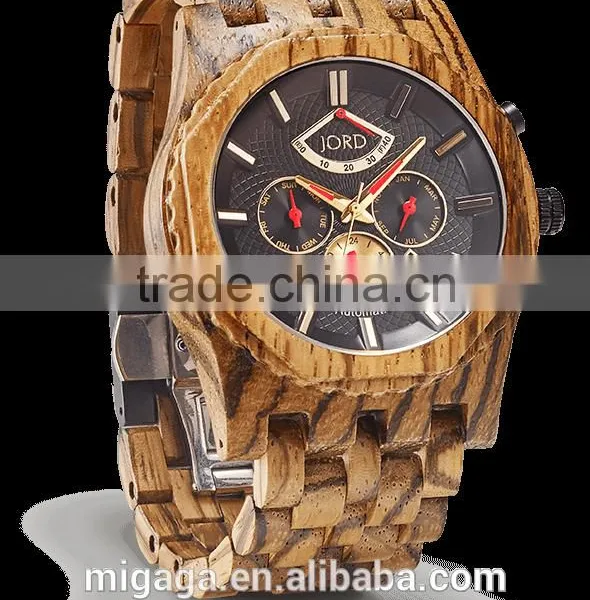 2016 Wood Multipurpose Men Watch Natural Wooden Wristwatch photo-3