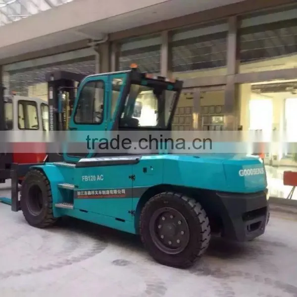 12 ton solid tire hydraulic tranmission lift forklift truck with fork positioner