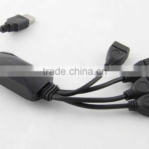 .com China Wholesale4 Port Mini USB 2.0 Hub For Laptop PC High Speed 480Mbps Black photo-5