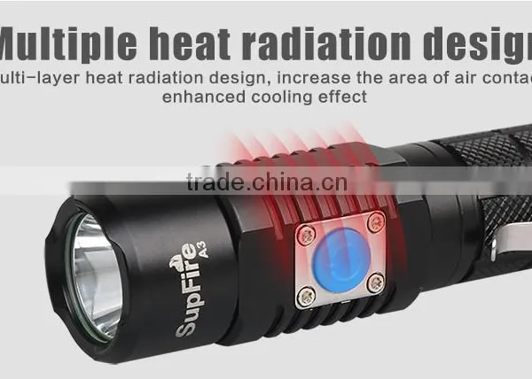 Hot Sale USB LED Flashlight High Quality A3 Torch Light Rechargeable Battery Flash Light Emergency Tactical Clip Flash Light photo-5