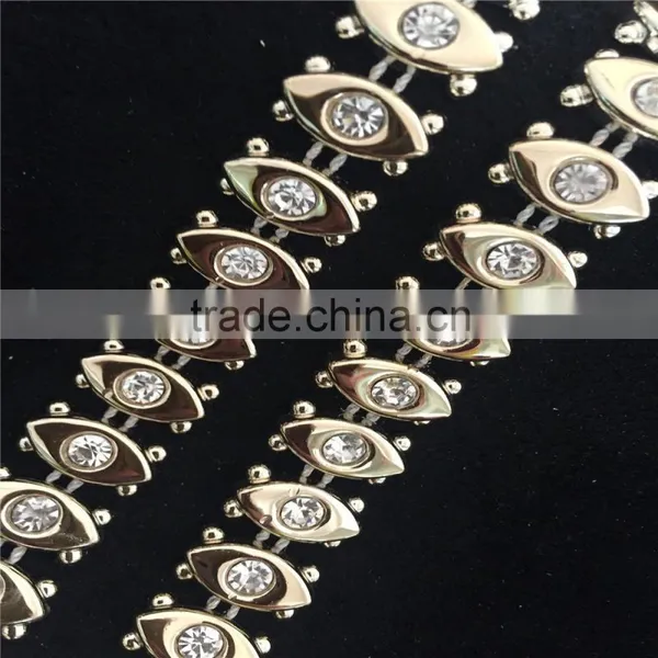 Fish Bone Shape Rhinestone Mesh Plastic Rhinestone Trimming Garment Accessories photo-3