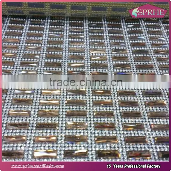 3mm Metal Aluminum Base Diamante Mesh Roll Hotfix Rhinestone Sheet Wholesale photo-5