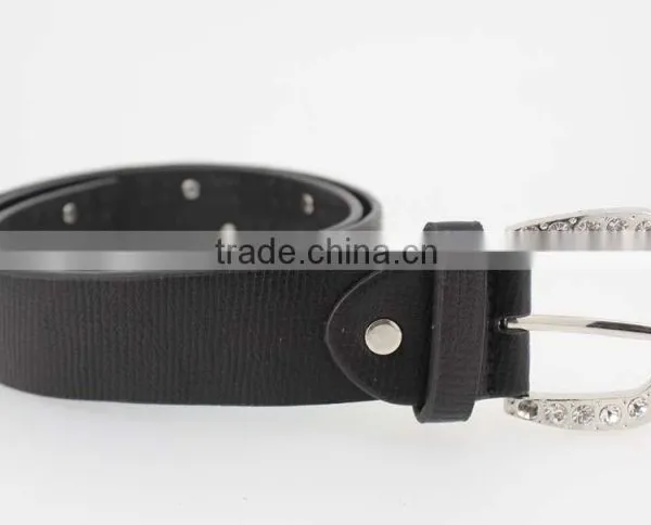Women's Classical Metal and Rhinestone Studded 33Mm Belt Leather With Shiny Rhinestone Buckle photo-5