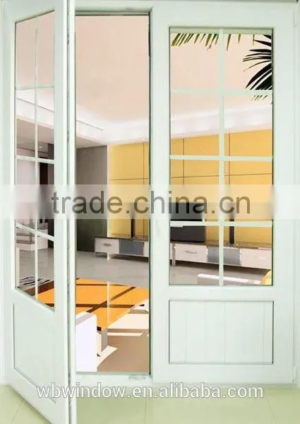 Energy Saving Double Glass Plastic/Vinyl Profile Casement Doors With Grilles photo-4