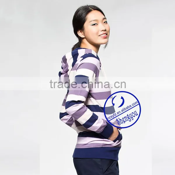China High Quality Custom Women Yarn Dyed Hoodies Sweatshirts photo-2