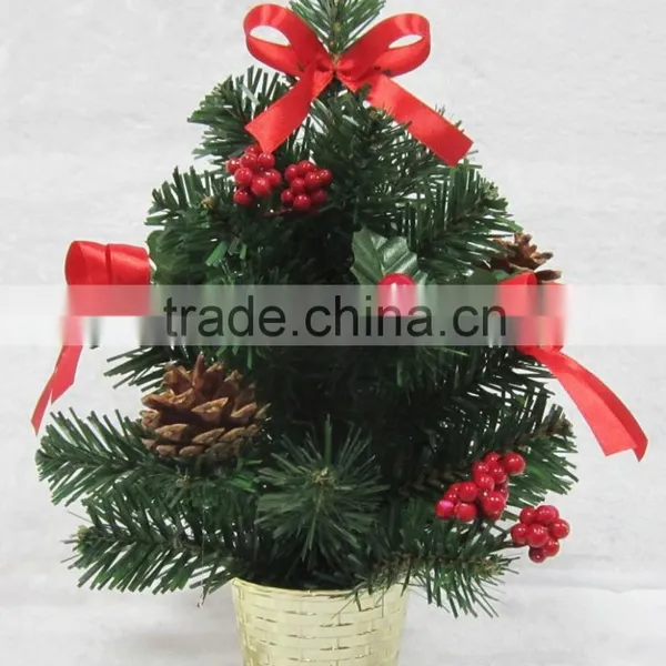 30cm Small Mini Pvc Decorative Christmas Tree photo-2