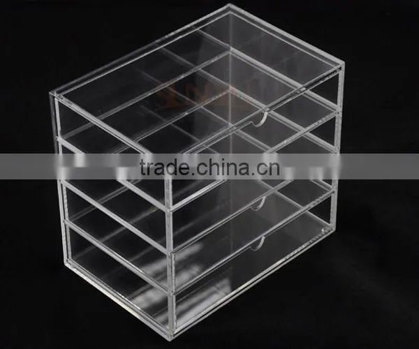 4 Layers Free Slide Acrylic Drawer Clear Box Storage photo-5