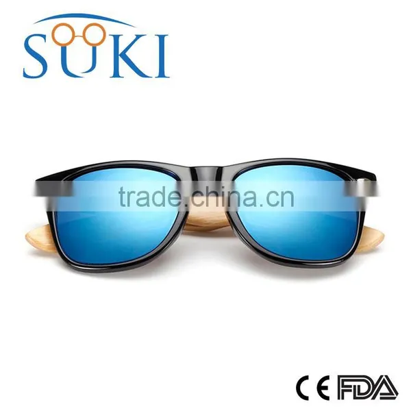 Handcraft Sustainable Eco-friendly Custom Wood Sunglasses Polarized Mirror Lens PC Frame Sunglasses With Bamboo Temple photo-5