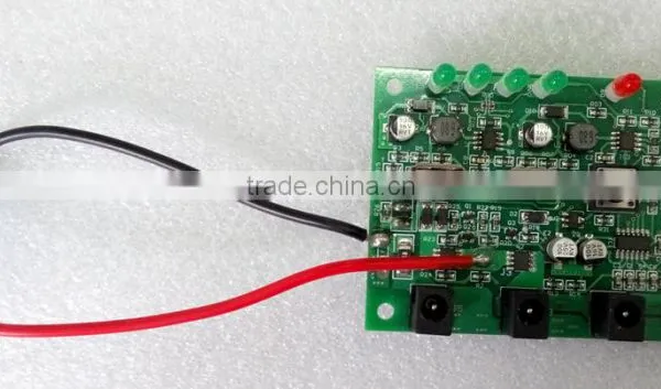 complete 12V PCB with rocker swithes and cigarette lighter for DC power bank