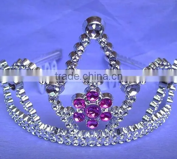 6.5cm High Metallic Silver Party Princess Plastic Tiaras and Crowns