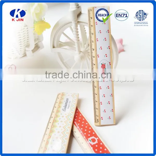 Hot Sale Promotional 15cm Wooden Straight Rulers With Screen OEM LOGO Printed photo-4