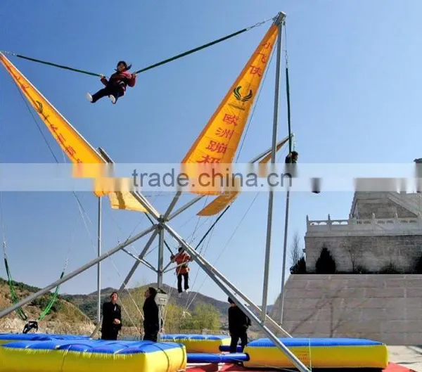 Adult Kids Outdoor Bungee Jumping Metal Frame Trampoline photo-2