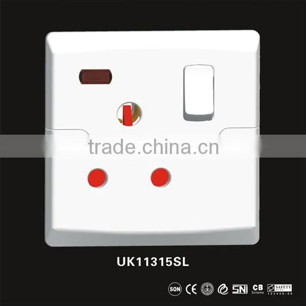 15A Bakelite Wall Switch and Socket With Light photo-2