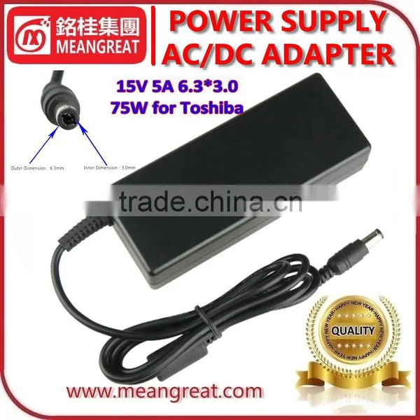High Quality 75W 15V 5A 6.3*3.0 Laptop Charger for Toshiba Notebook photo-2