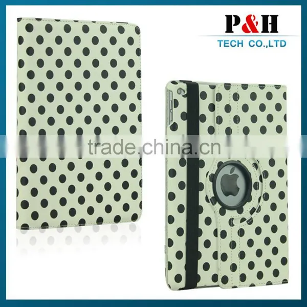 For Ipad Leather Case, Polka Dot 360 Rotating PU Leather Case For Apple IPad 6 & Air 2 photo-6
