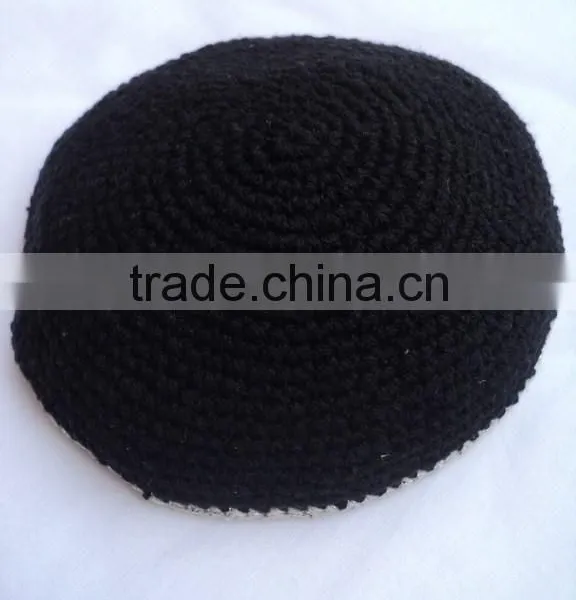 Hand Made Knitted Kippot/judaica Kippah / Ceremonial Kippahs Yarmulka Cap Crocheted Kippah photo-2