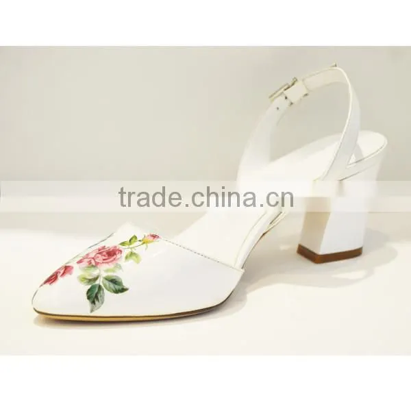 2016 Rubber Sole Material and Cotton Fabric Lining Women Sandals Summer Flower PU Sandals photo-4