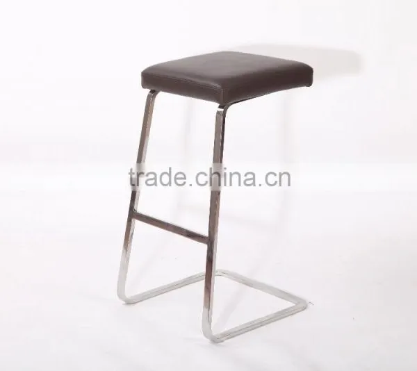 304 Stainless Steel Full Genuine Leather Van Der Rohe Chair Bar Stool Footrest Covers photo-2