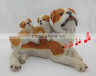 Family Resin Music Dog With Moving Head