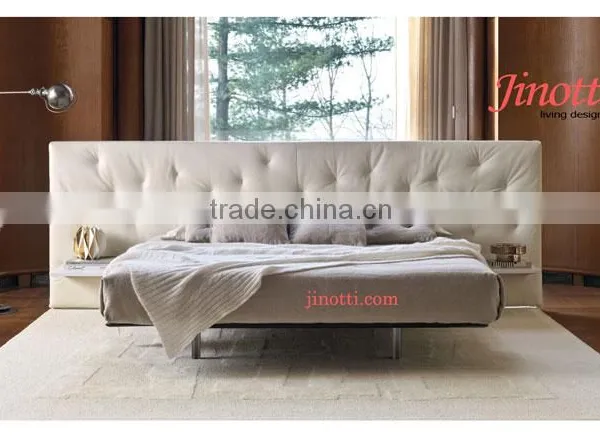 New Style Fabric Leather Upholstered Double Bed for Bedroom Furniture