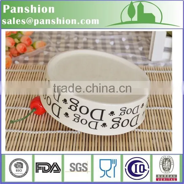 Wholesale Round Shape Ceramic Pet Bowl With Decal Finish photo-3