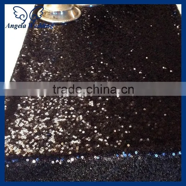 RU009H Cheap Sequence Decorative Metallic Black Sequin Table Runner photo-4