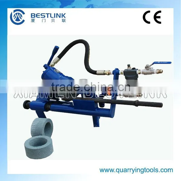 Pneumatic integral rod drill steel sharpener