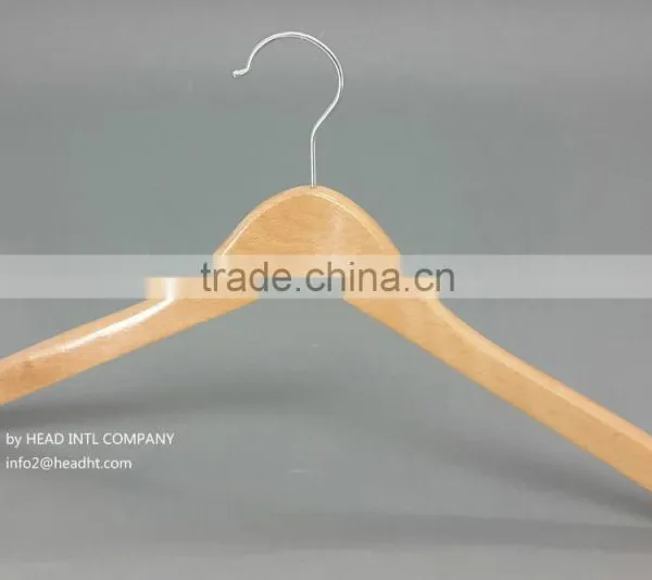 HH Brand Basic Natural Shirt Wood Hangers in Black Natural Walnut Color With Chrome Hook photo-2