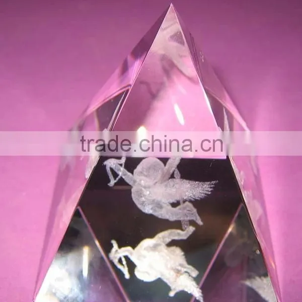 Elegant Clear Crystal Pyramid For Office Favor Decorations photo-2