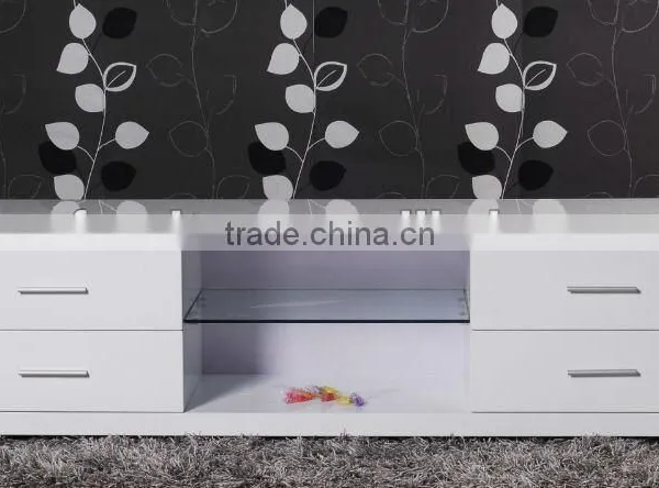 Modern E1 MDF High Gloss White TV Stand