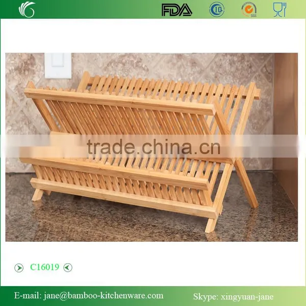 2-Tier Bamboo Dish Drying Rack photo-3