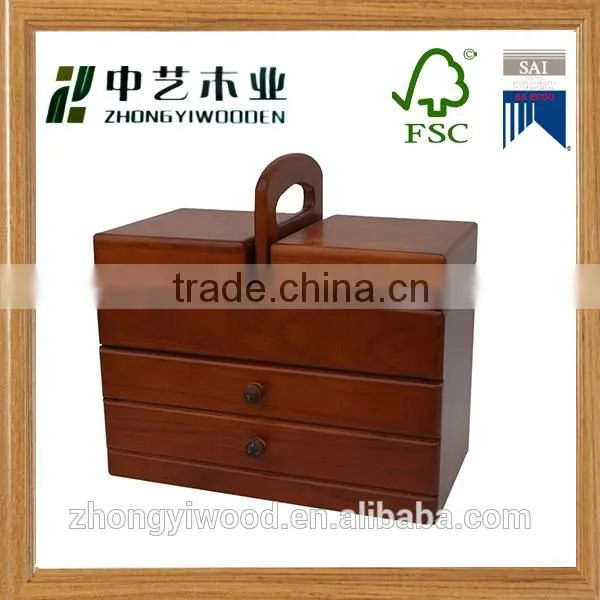 Wholesale High Quality Cheap New Design Convenient Folding Custom Wooden Sewing Organizer Box Holder Rack photo-5