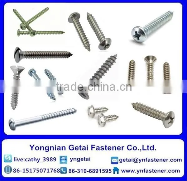 Self-Tapping Screws With Slotted Pan/round Head,DIN933/931,with Black /yellow Zinc Plated/blue White photo-3