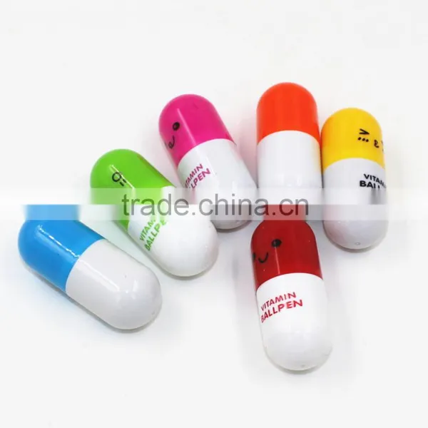 Pill Ball Point Pen Telescopic Vitamin Capsule Ballpen Stationery photo-3