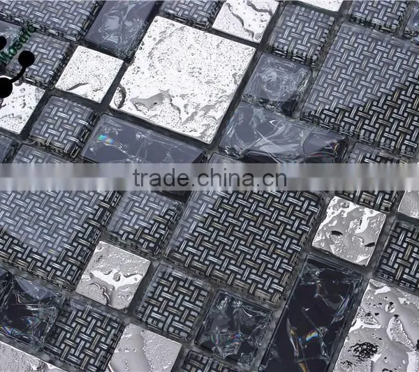 SMJ07 Ancient Style Interior Decoration Material Metal Mosaic Mix Glass Mosaic Laminated Mosaic Tiles photo-2