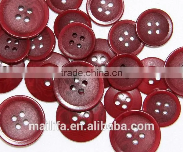 4 Holes Fancy DTM Red Natural Corozo Nut Buttons photo-2
