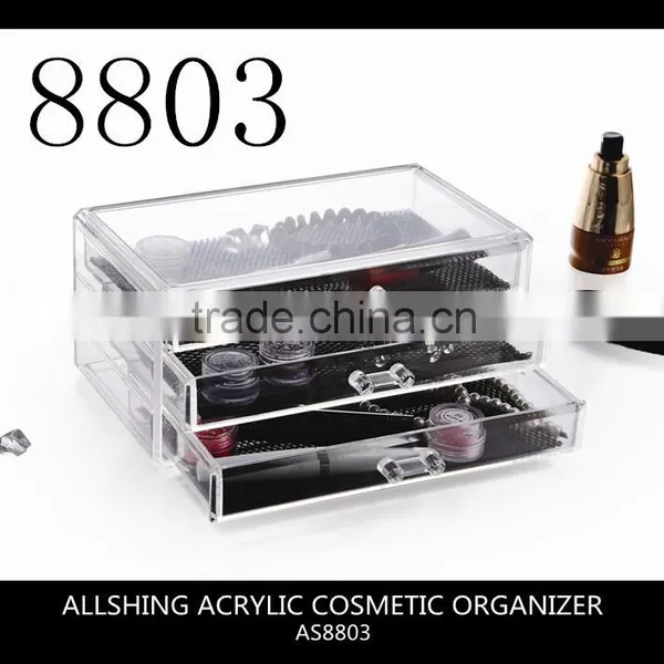 Wholesale 3 Tiers Drawers Acrylic Drawer Storage Organizer and Acrylic Cube Makeup Organizer