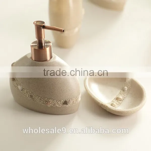 Ocean Series Pearl Shell Design Bathroom Accessory Set photo-4