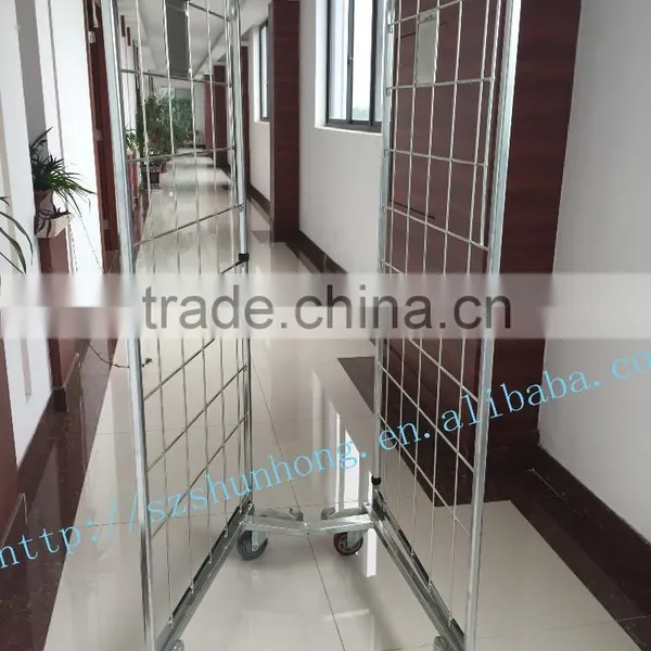 2-sided Folding Storage Roll Container Transport Trolley, Cart photo-4