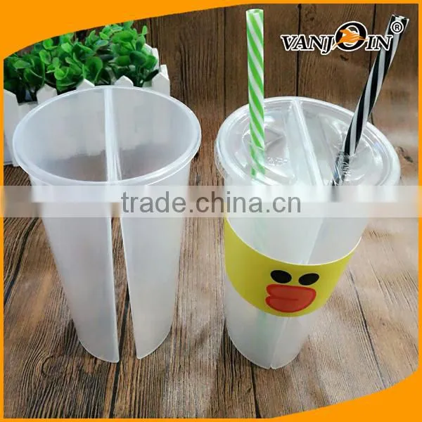 China Supplier Disposable PP Translucent Split Coffee Cups 700ml photo-2