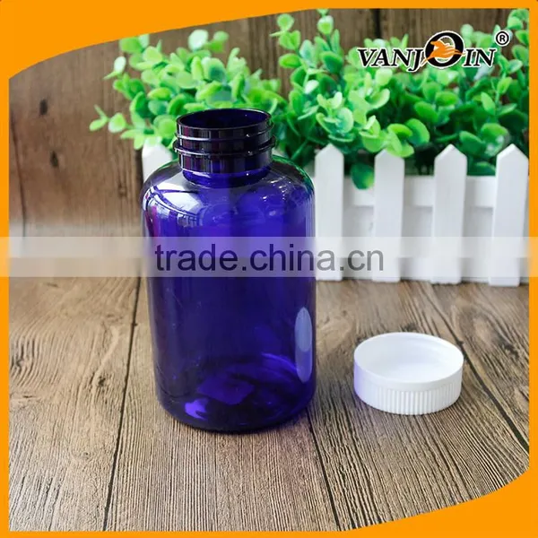 500ml PET Blue Plastic Pill Boston Bottle With Child Resistant Cap photo-4